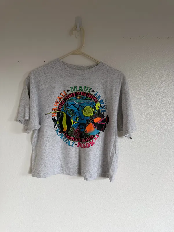 Vintage Hawaii Tee Gray Size M - Image 2