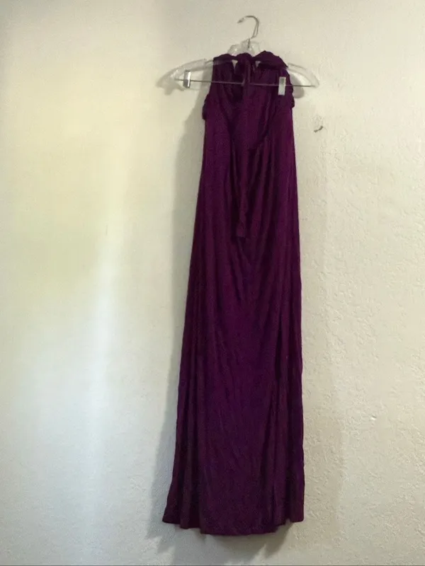 Max & Cleo Goddess Gown Size L Empire Maxi Dress halter open back - Image 4