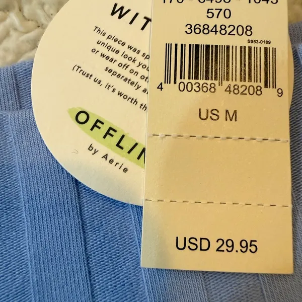 OFFLINE By Aerie Blue Ribbed Mini‎ Skirt NWT Medium Stretch Tenniscore Y2K - Image 4