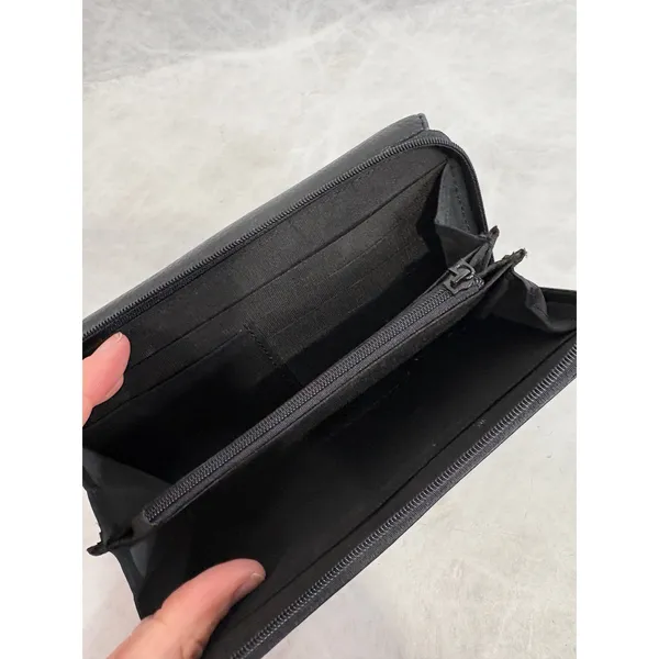 Wilsons Leather Pelle Studio Black Pebbled Leather Trifold Wallet‎ Zip Pocket - Image 9