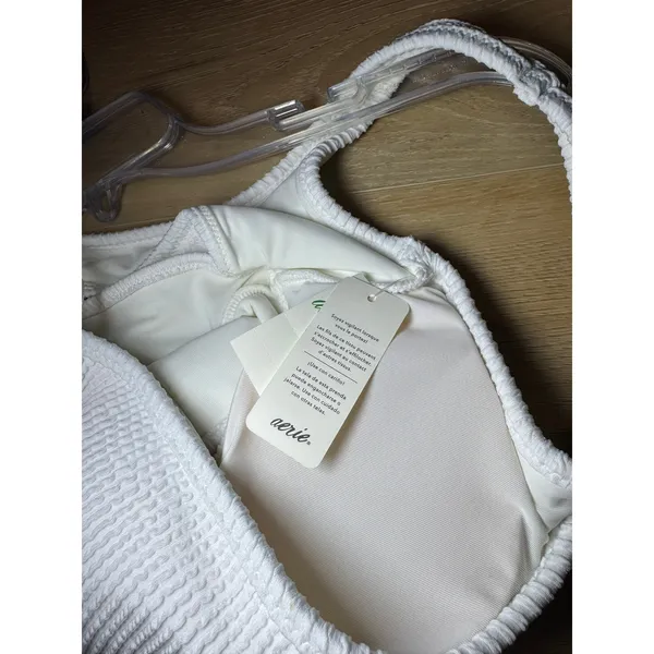 Aerie White Off the Shoulder One Piece Swimsuit Size Small NWT - Image 6