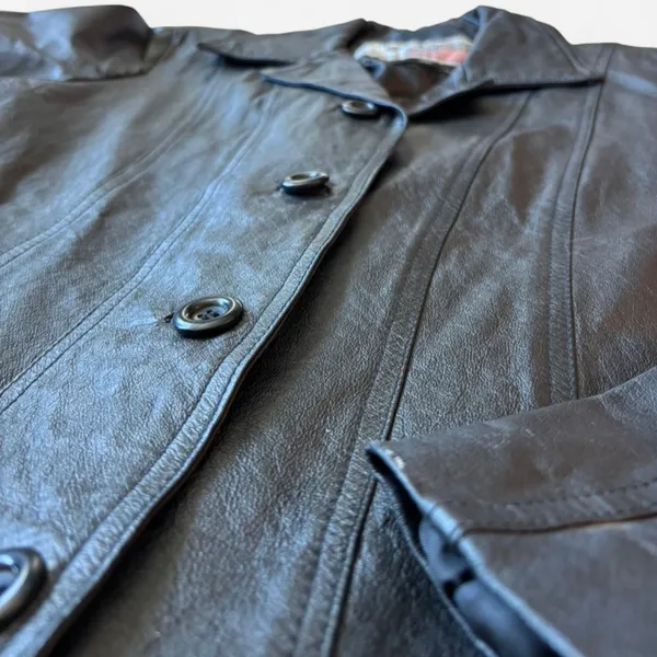 Women’s Vintage American Leather Black Leather Jacket - Image 5