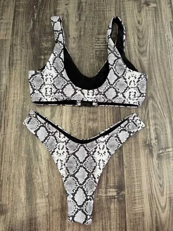 Zaful Snakeskin Bikini Set - Image 4