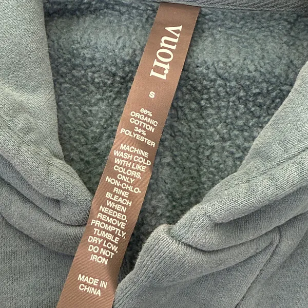 Vuori Restore Hoodie‎ Womens Small Teal Blue Organic Cotton Pullover VW2042 - Image 2