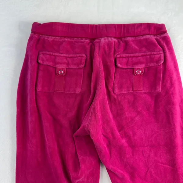 VTG Y2K Mossimo S Small Velour Pants Pink Flare Leg Low Rise Drawstring Hip‎ Hop - Image 13