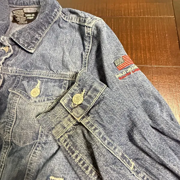Polo Jeans Co Ralph Lauren Denim Jacket Womens Small Blue Trucker Vintage Y2K - Image 4