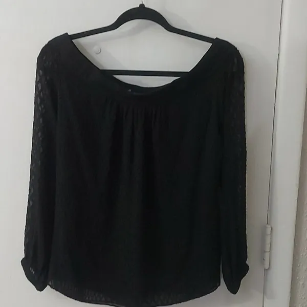 Versace Boatneck Blouse Black 42 (US Size 8/10 Medium) Quiet Luxury Classic Boho - Image 2