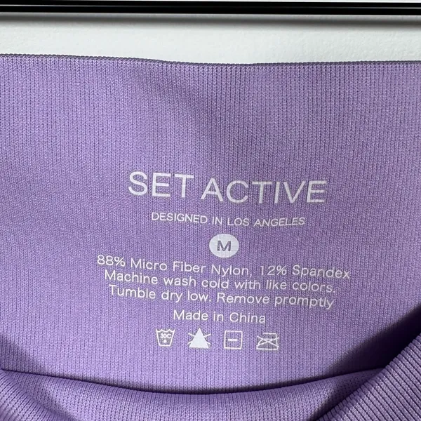 SET Active Sculptflex Bike‎ Shorts Medium Purple High Rise Seamless Workout - Image 6