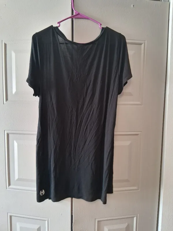 PINK Victoria's Secret modal criss cross front oversized short sleeved t-shirt in black size medium. - Image 7