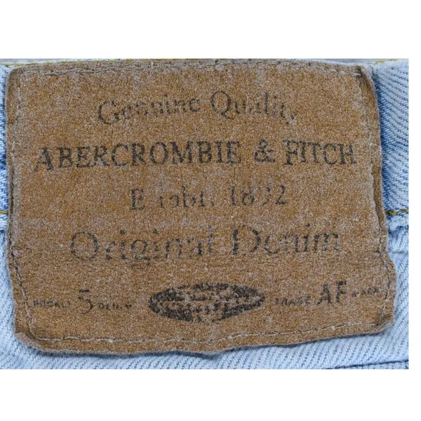 Vintage Abercrombie & Fitch High Waisted Denim Shorts Light Wash Cut Off Size 10 - Image 3