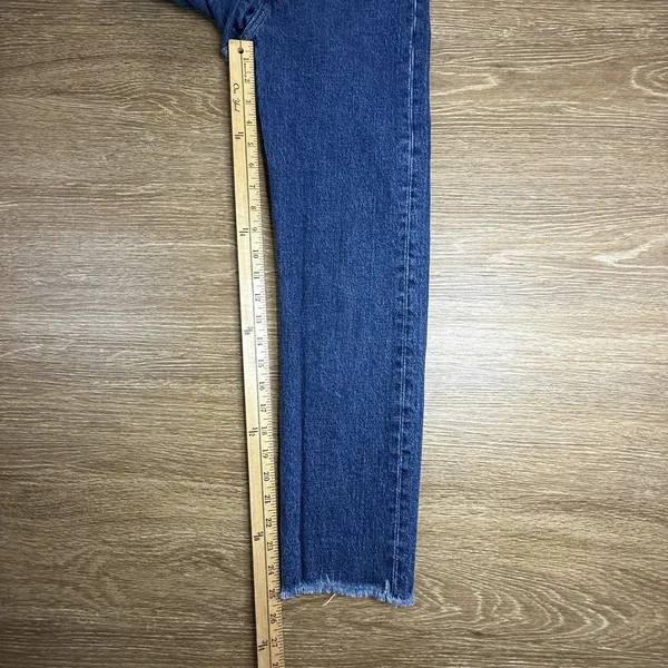 Levi's Premium Wedgie Straight Jeans Womens 23 High Rise Crop Raw Hem Blue 23x26 - Image 10