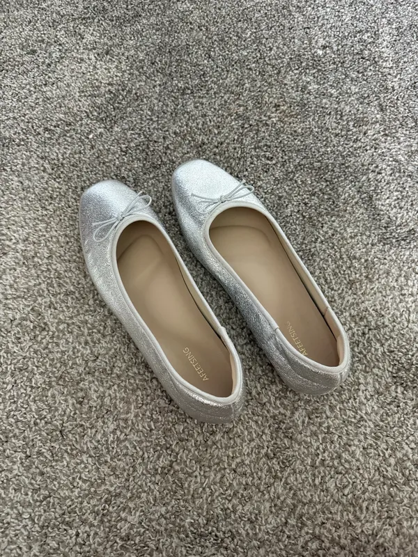 Silver flats Size 8.5 - Image 2