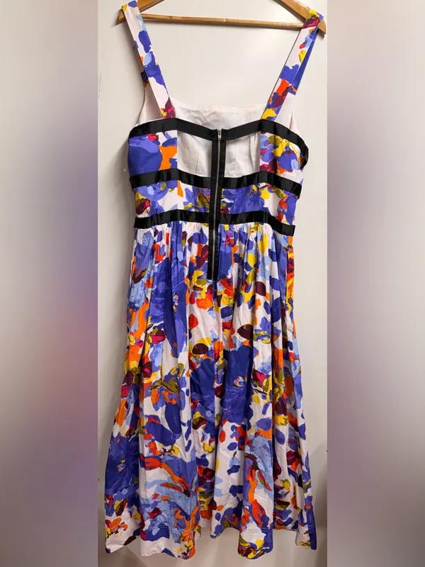 Maeve Anthro Square-Neck Midi Dress size 14 women’s multicolored floral - Image 5