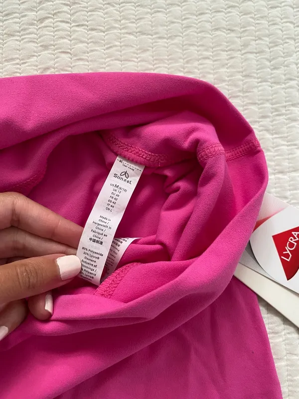 bright pink biker workout shorts size medium - Image 3