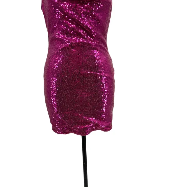 Hello Molly Citadel Skies‎ Sequin Mini Dress Fuchsia Purple Pink Size US 6 - Image 6