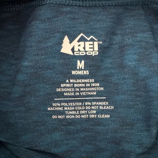 REI Co-op‎ Midweight Quarter Zip Pullover Medium Blue Heathered Gorpcore Hiking - Image 8