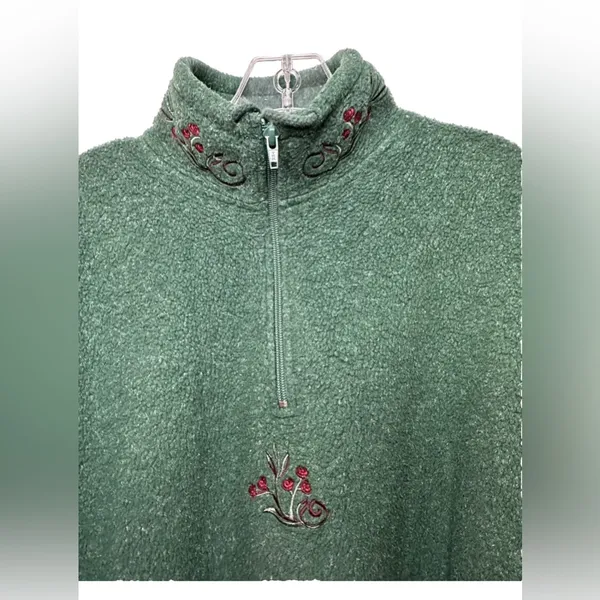 Victoria Secret Sweater Womens Pullover‎ Quarter Zip Green Country Casual Ladies - Image 5