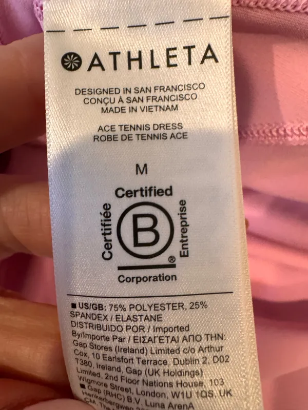 Athleta Ace Pink Tennis Dress 1/4 Zip Athletic Sleeveless Preppy Sporty M - Image 9