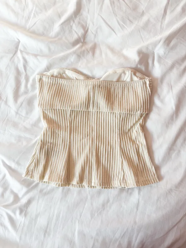Francesca’s Kay Strapless Glitter Top Size Small - Image 2