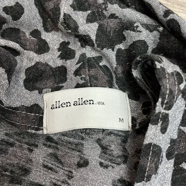 Allen Allen Gray, Black & Purple Leopard Print Open Front Cardigan Size Medium - Image 8