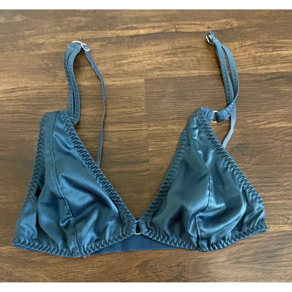 Intimately Free People Women's Satin Can't Stop Me Soft Bralette in Navy Size XS - Image 3