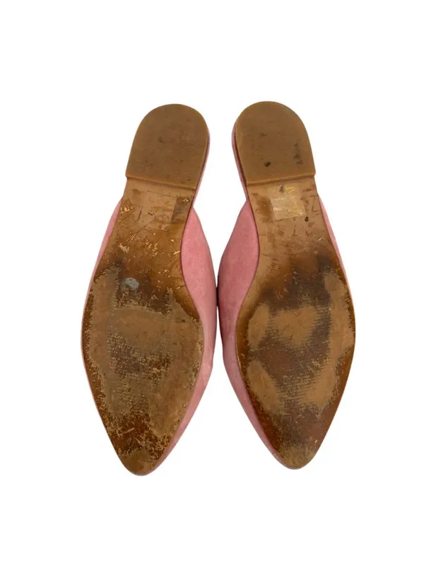 Madewell Remi Pink Pastel Suede Mule Flats Pointed Toe Shoes Size 7 Quiet Luxury - Image 6