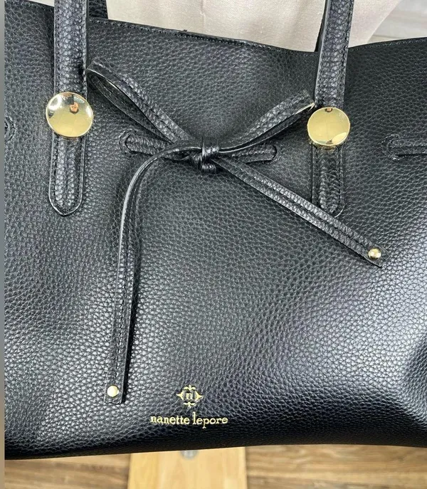 NANETTE LEPORE Arabelle Black Satchel Shoulder Bag - Image 3