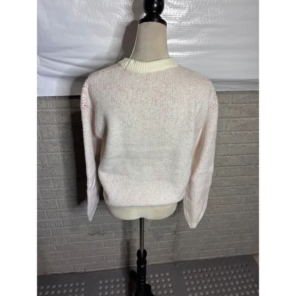 A New Day Pink Ciao Cherry Graphic Crewneck Sweater Women Small - Image 2