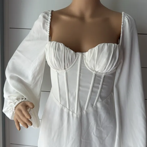 Princess Polly Laurie Corset Mini Dress White Sz 2 - Image 3