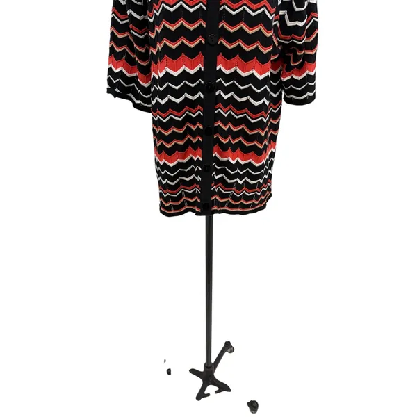 Seven Wonders‎ Andrea Knit Top Jaffa Combo Chevron Button Front Collared Size M - Image 5