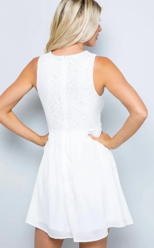 White Lace Dress Francesca's Mini NWT - Image 2