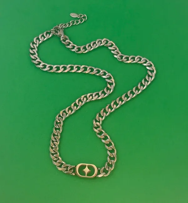Titanium Steel Link Chain Star Necklace for Men Women,Unisex Hip Hop Necklace - Image 5
