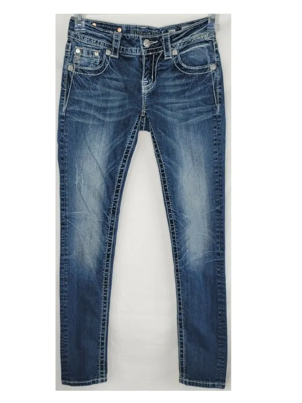 Miss Me Embellished Angel Wing Pocket Mid Rise Jeans • Size 25 - Image 4
