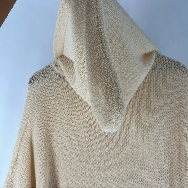 Driftwood Daydreams Hooded Short Sleeve‎ Dolman Oversized Open Knit Sweater L - Image 13