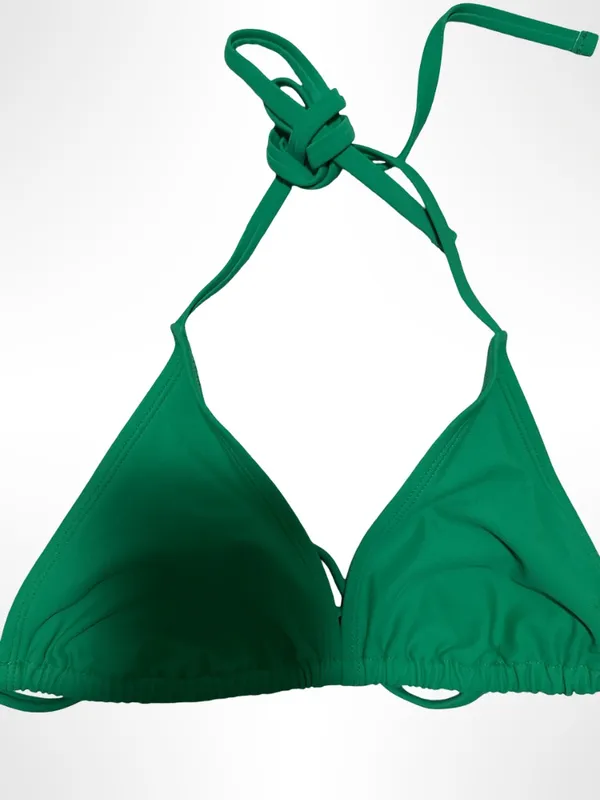 wild fable Green Triangle Bikini with Tropical Print Bottom - Image 3