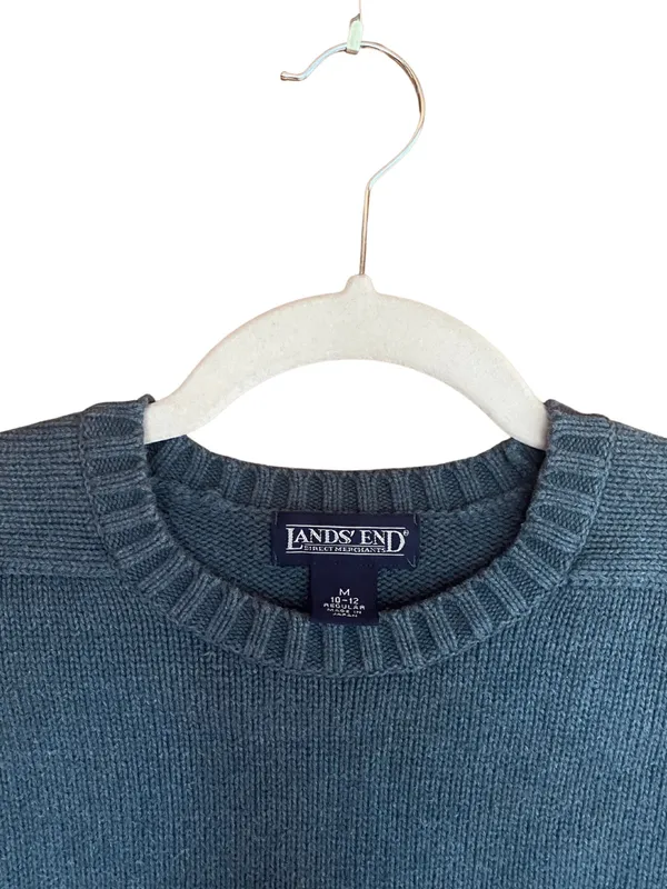 Lands End Turquoise Crew Neck Sweater - Image 2