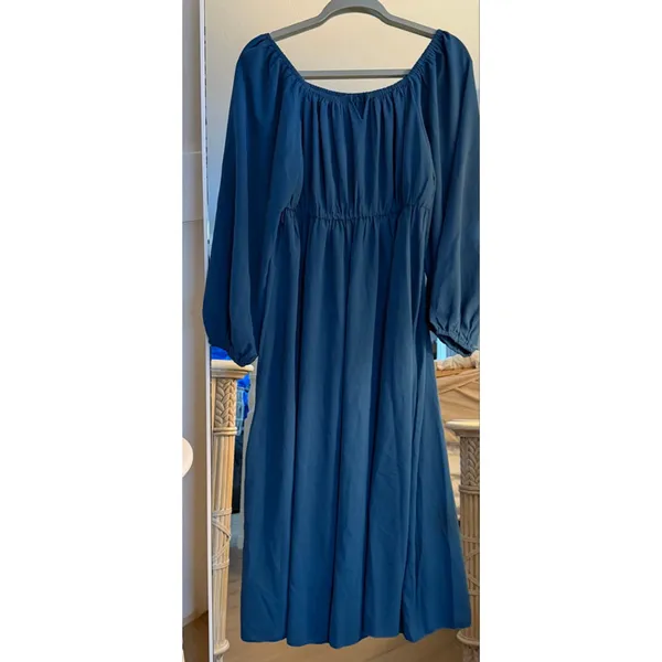 NEW Plus Size Long Sleeve Square Neck Wedding Guest Midi Dress L - Image 4