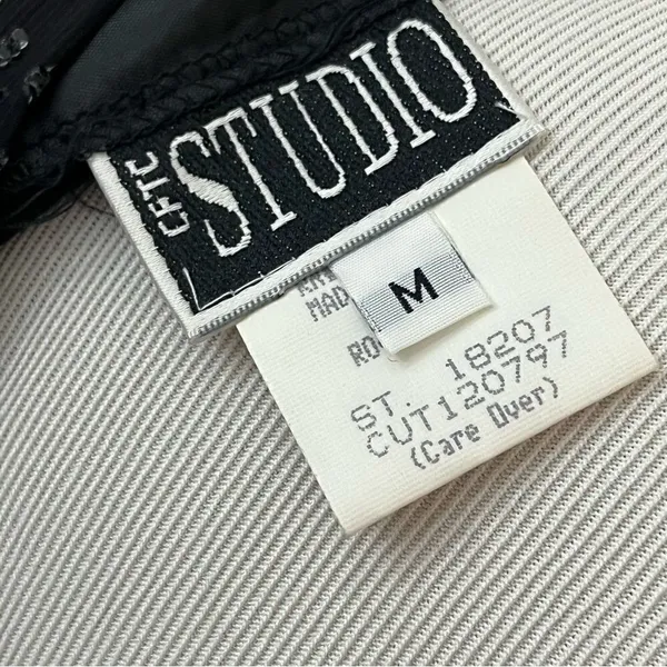CFTC Studio Vintage 80’s Black Silk Beaded Evening Top M - Image 7