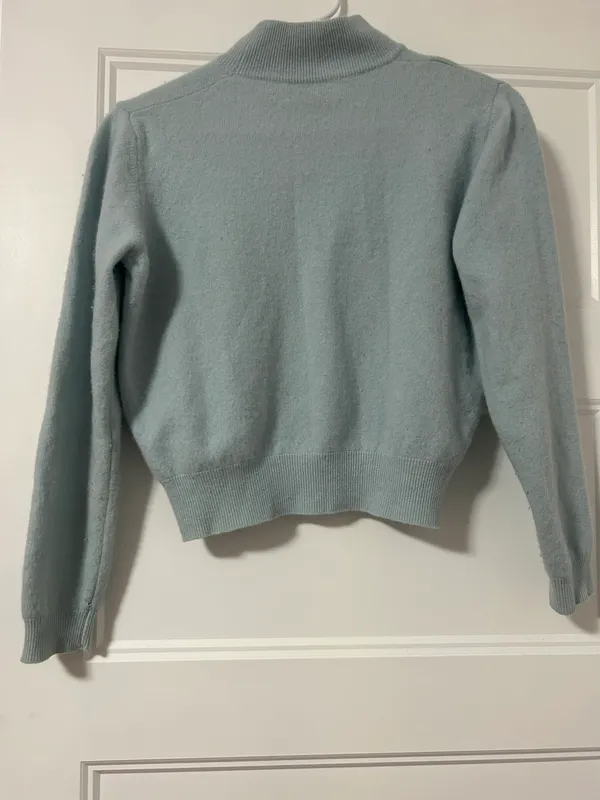Light Blue mock neck cropped sweater - Image 2