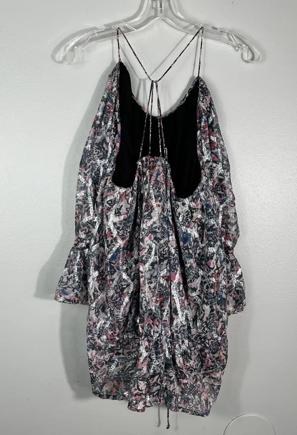 IRO Elsa Metallic Strappy Back Silk Metallic Material Bubble Waist Tank Top 36 4 - Image 7
