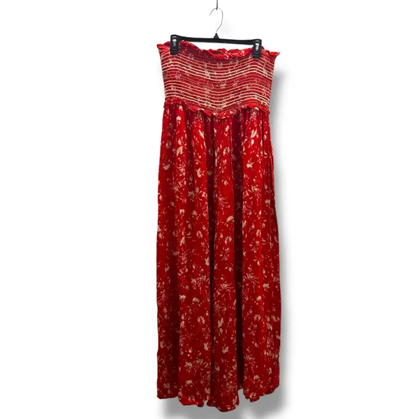 Free People Color Colour‎ My World Jumpsuit Red Floral Beige READ PLEASE Pants - Image 4