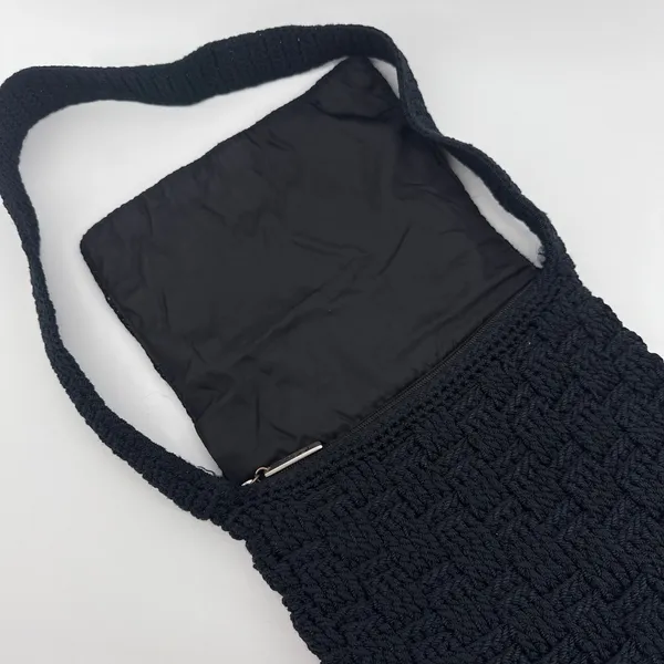 The Sak Black Crochet Hobo Bag Shoulder Bag Handbag‎ Casual Purse 10x9 - Image 5