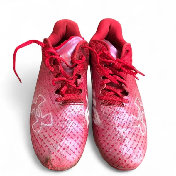 Under Armour UAF-0811 Cortane Jet Fuel Blur Red Pink High Octane Football Soccer Cleats Lace Up Boots Training Match Athletic Molded FG Film Ground - Image 3