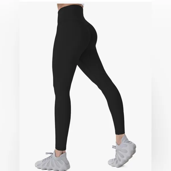 NEW Black Sunzel Workout Leggings High Waist Tummy Control L 28” inseam - Image 4
