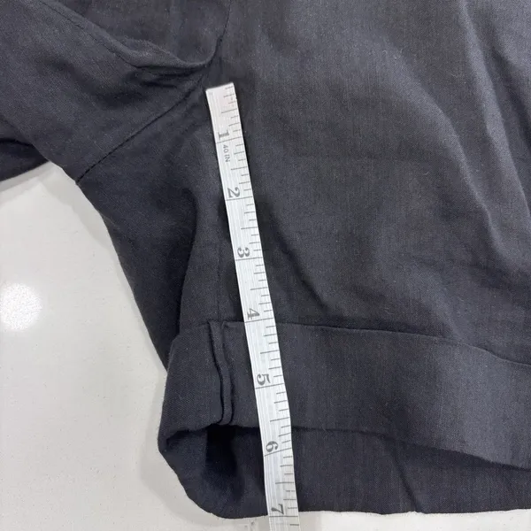 Theory Shorts Womens Size 00 Black Linen Blend Neutral Quiet Luxury - Image 5