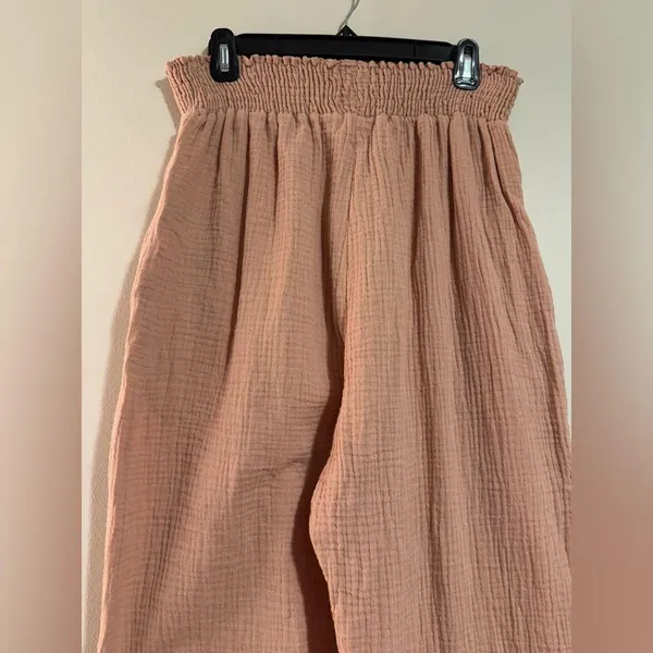 EUC Charlotte Avery Pink Boho Soft Elastic Waist Pants with Pockets size medium - Image 2