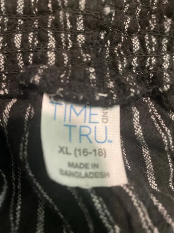 Time and Tru Black Shorts with White Pinstripes - Image 2