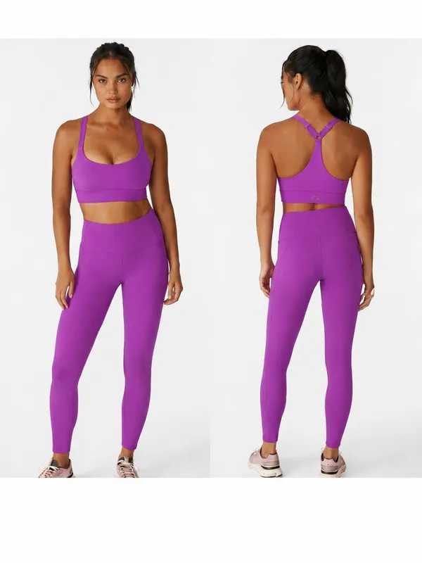 $184 NWOT Beyond Yoga Powerbeyond Strive Midi Leggings + longline sports bra XS - Image 2