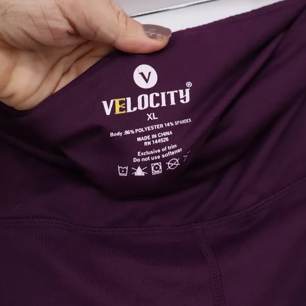 Velocity Leggings Womens XL Capri Purple Stretch High Rise Athletic Excellent - Image 2