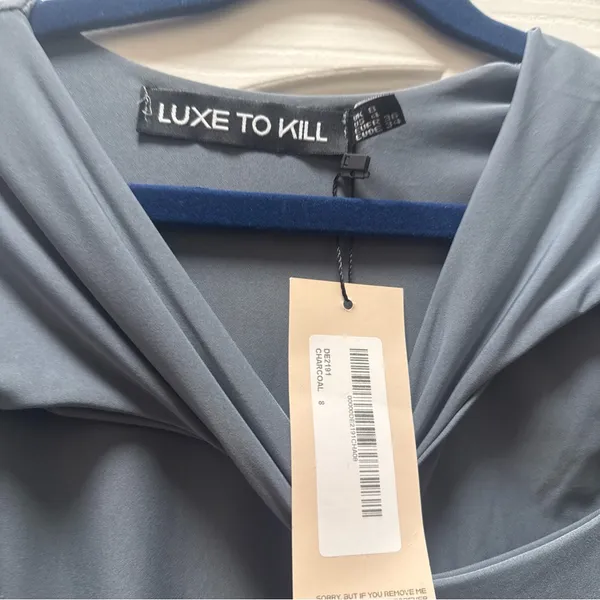 Luxe to kill grey‎ Long Sleeve Dress Blue Size 8 - Image 3